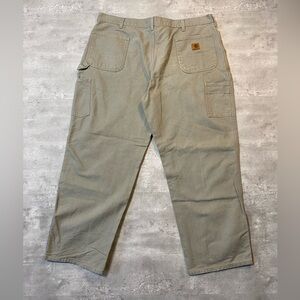 Carhartt Men's Loose Fit Washed Duck Utility Tan Work Pants Sz 44 x 30 Des B11